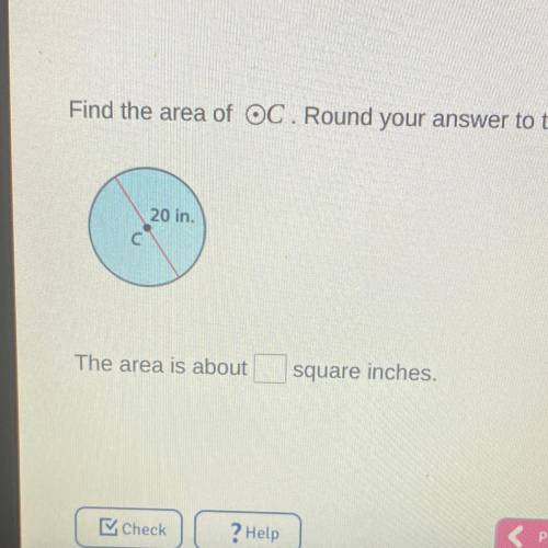 Find the area of oC. Round your answer to the nearest hundredth,