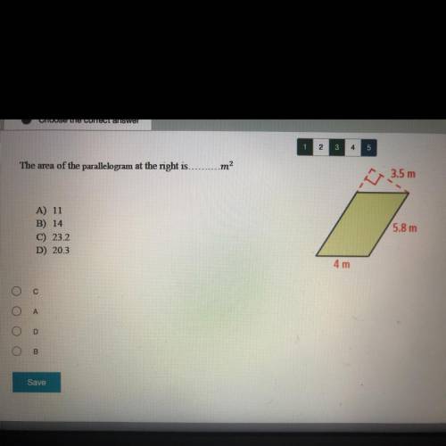 The area of the parallelogram at the right is?