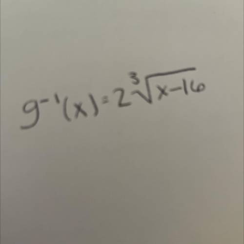 What is the inverse of the fuction g(x) = x3/8 + 16?