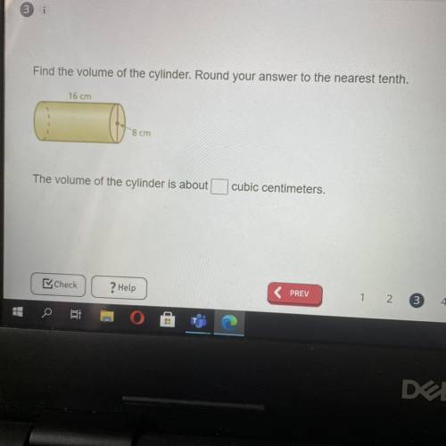 Volume of cylinder round to the nearest tenth