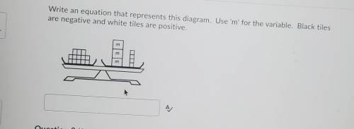 Write an equation that represents this diagram. Use 'm' for the variable. Black tiles

are negativ