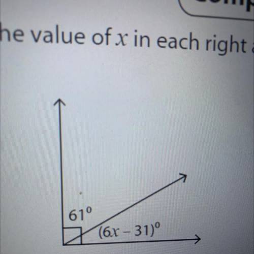 61°
(6r-31)
X =
Need help