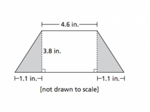 The trapezoid shown above has an area of 21.66 square inches.

What is the total area of the shade