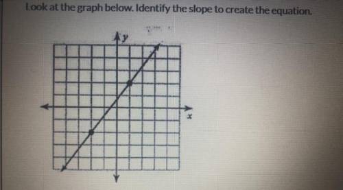 Look at the graph below. Identify the slope to create the equation.