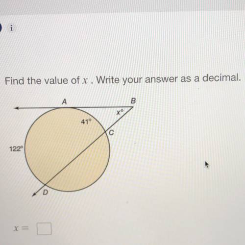 Find the value of x. Write your answer as a decimal pleaseee