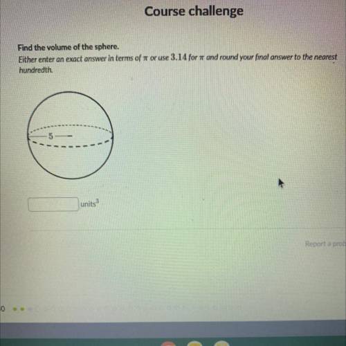 PLS ASAP Find the volume of the sphere.