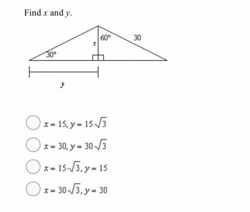 Geometry help!! Find x and y.