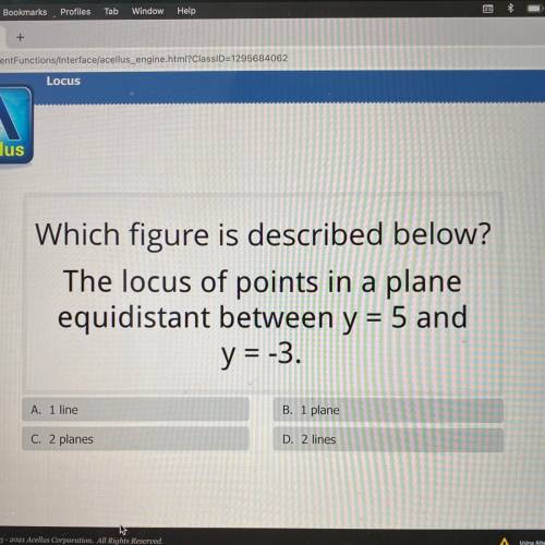 I’ll give
Which figure is described below?
The locus of points in a plane
equidistant bet