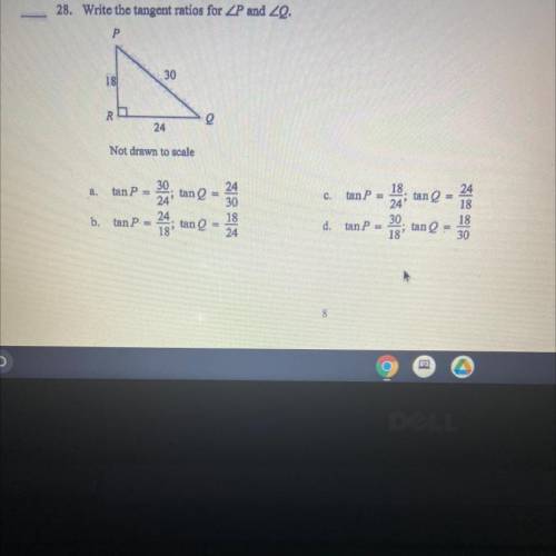 Write the tangent ratios for
(No links)