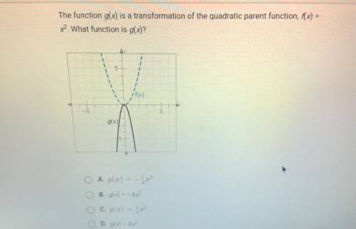 The function g(x) is a transformation of the quadratic parent function, A(x) =

X2. What function