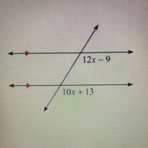 State the angle pair relationship then find the value of x