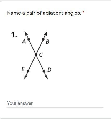 Name a pair of adjacent angles.