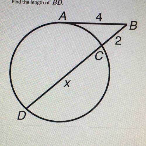 Find the length of BD.
no multiple choice answers.