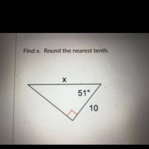 Find x. Round the nearest tenth