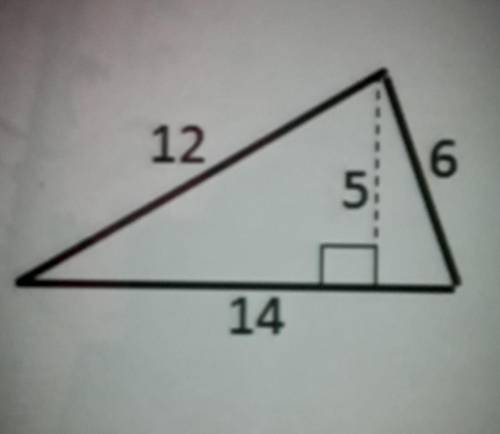 Find the area of the triangle. a. 168 sq. inches b. 35 sq. inches c. 84 sq. inches d. 60 sq. inches