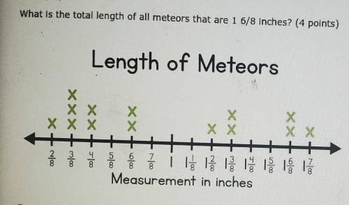What is the total length of all meteors that are 1 6/8 Inches? (4 points) Length of Meteors Х xxx x