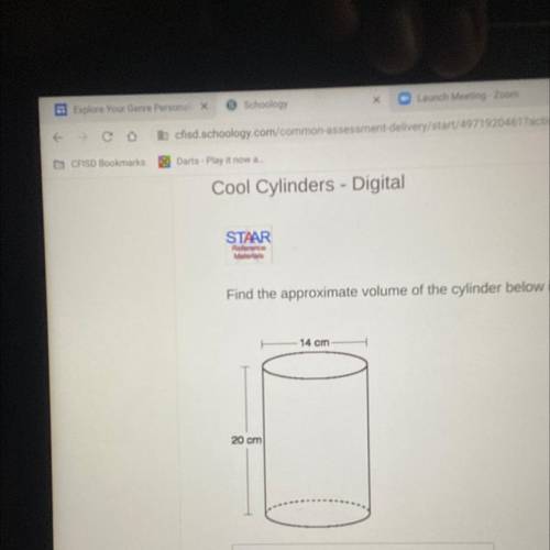 What the approximate volume of the cylinder below in cubic centimeters