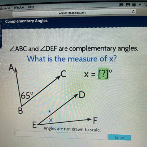 Abc and def are complementary angles what is the measure of x?