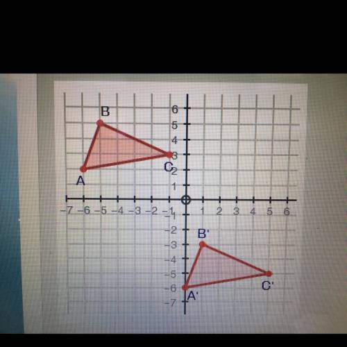 The coordinate grid below shows triangle ABC and its image after translation, triangle A'B'C':

~p