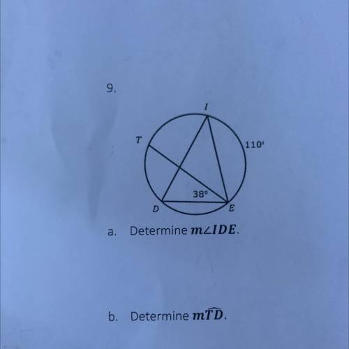Find both
a. Determine mZIDE.
b. Determine mTD.