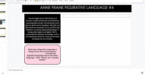 Anne Frank Figurative language