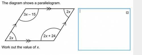 Maths to do with parallelograms and finding x