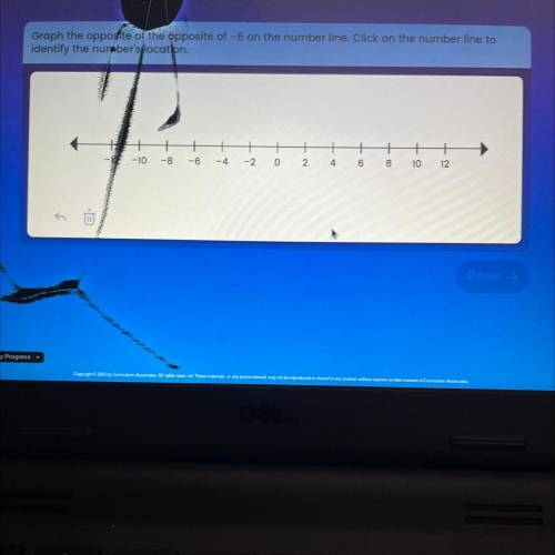 Graph the oppoke of the opposite of -6 on the nurntar line. Click on the number line to

Identify