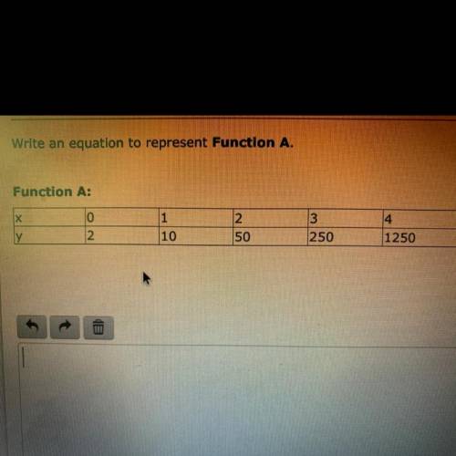 Write an equation to represent function A