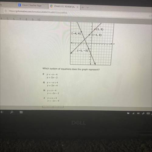 Which system of equations does the graph represent?(i need helpppp)