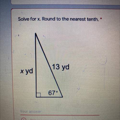 Solve for x. Round to the nearest tenth. Help me pls.!