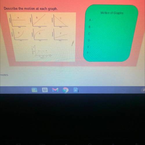 Describe the motion at each graph. Help me plzzz and thx...