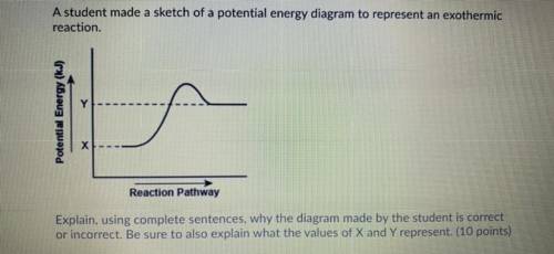 explain why the diagram made by the student is correct or incorrect and explain what the values of