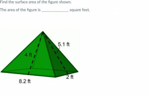 The area of the figure is _______________ square feet. Rectangular Pyramid