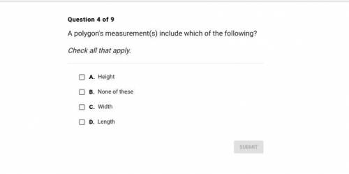 A polygon measurement include which of the following?