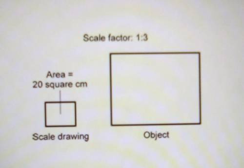 What is the area of the real object that the scale drawing models?

Scale factor 1.3 Area 20 squar