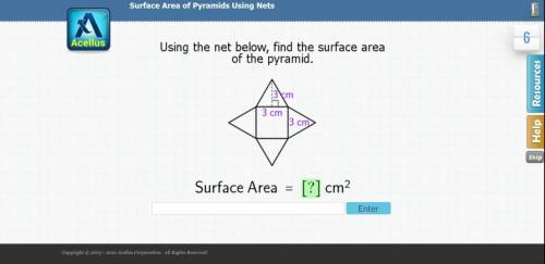 Using the net, find the surface area of the pyramid.

Please HELP