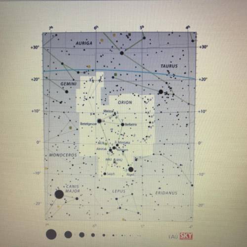 This is a star map of the constellation Orion. It represents part of the celestial sphere

on a sp