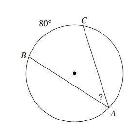 Find the measure of Angle A 
A.) 80
B.) 40
C.) 60
D.) 20