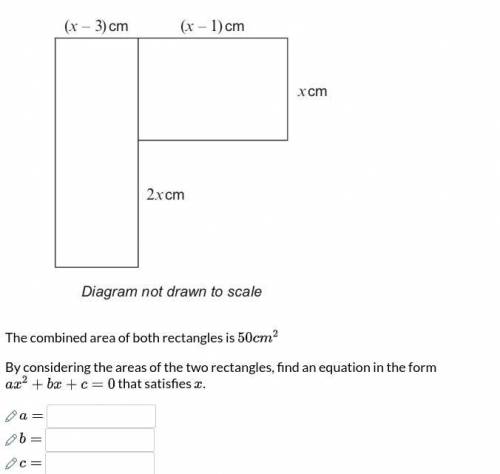 The diagram shows two rectangles.

The combined area of both rectangles is 
By considering the are