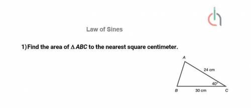 1) Find the area of  ABC to the nearest square centimeter.
