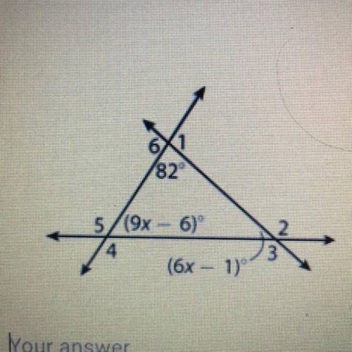 In the diagram below, what is the measure of angle 2?
