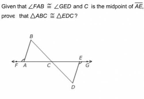 Use deductive reasoning to show that the two triangles are congruent.