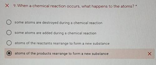 Please I need help when a chemical reaction occurs, what happens to the atoms​