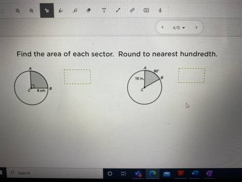 Find the area of each sector. Round to the nearest hundredth.