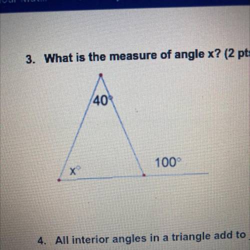 What angles are the remote angles to angle d

What is the measure of angle x 
What is the measure