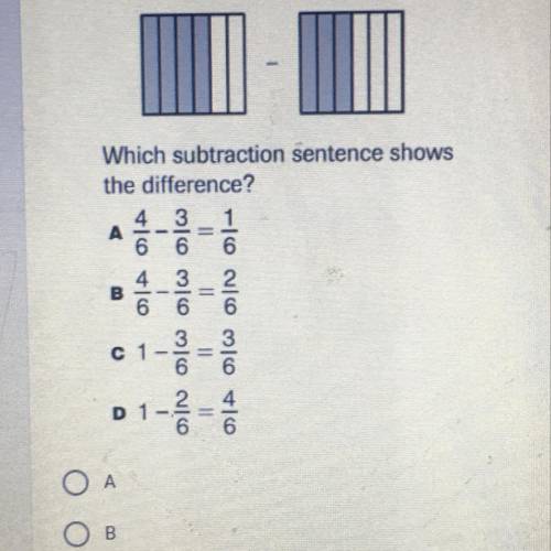 Which subtraction sentence shows the difference