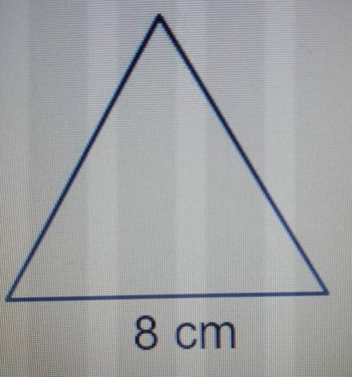 What is the area of an equilateral triangle with the base of 8 cm? Round your answer to the hundred