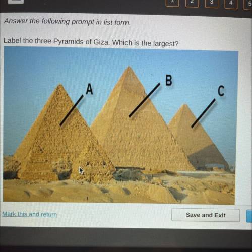 Label the three Pyramids of Giza. Which is the largest?