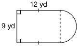 What is the perimeter of the following composite figure?

1. 35.13 yd2. 21 yd3. 47.13 yd4. 42 yd