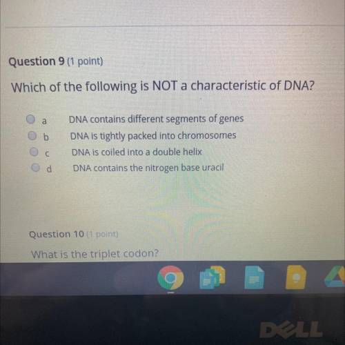 Which of the following is not a characteristic of DNA?
Plz help me with this question